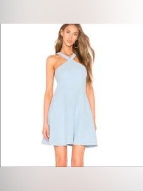 LIKELY Ashland Dress Size 6 NWT Blue Cross Back Fit & Flare Mini
